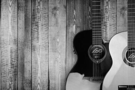 Country Music - Two Grayscale Acoustic Guitars