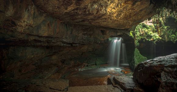 Caves And Waterfalls - A Waterfall Inside the Cave